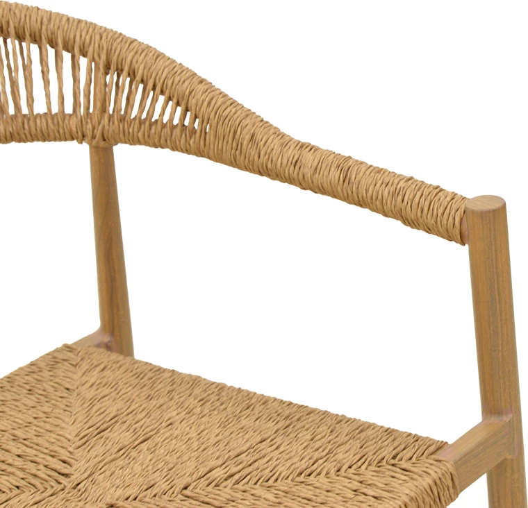 Karrige Rayana alumini, e grumbullueshme, ratan natyral, 56x61.5x77.5cm