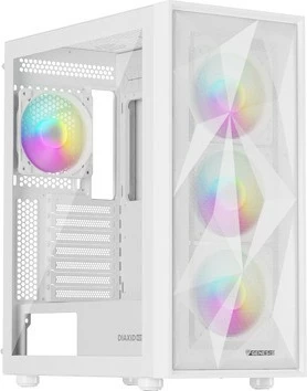 Kasë Natec Genesis Diaxid 605 ARGB, Midi Tower, e bardhë