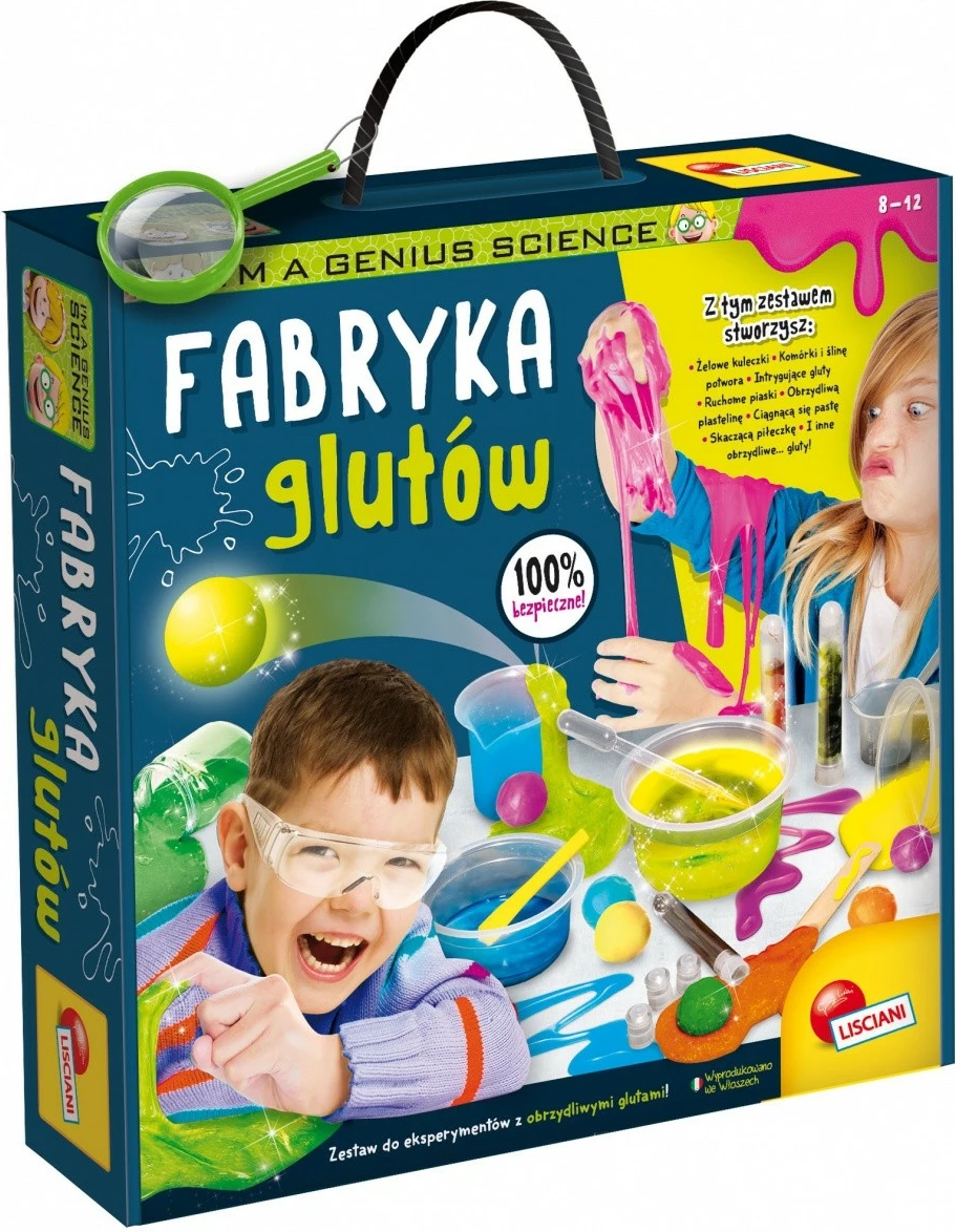 Set shkencor, Lisciani I'm a Genius - Slime Factory 304-PL83916, krijim slime dhe eksperimente, për fëmijë 8+