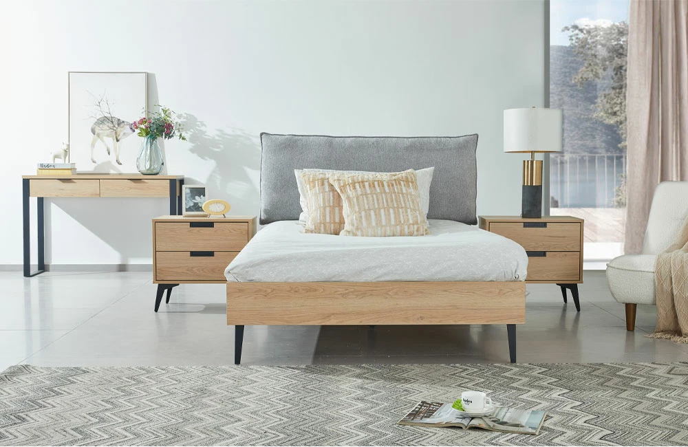 Krevat Neon për dyshek 120x200cm, gri, natyral, 127x210x101