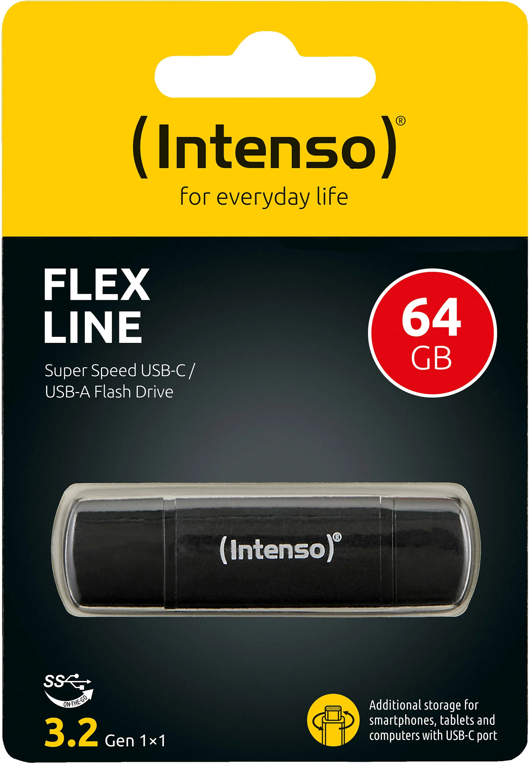 USB stick Intenso Flex Line 64GB, USB-A/USB-C, USB 3.2 Gen 1, i zi