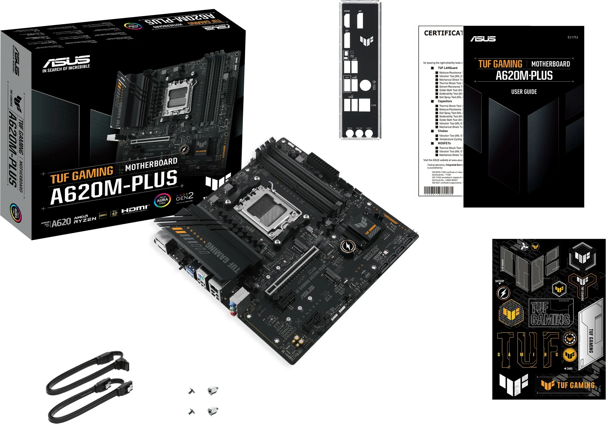 Pllakë amë ASUS TUF GAMING A620M-PLUS, AMD, Socket AM5, DDR5-SDRAM, 128 GB, e zezë