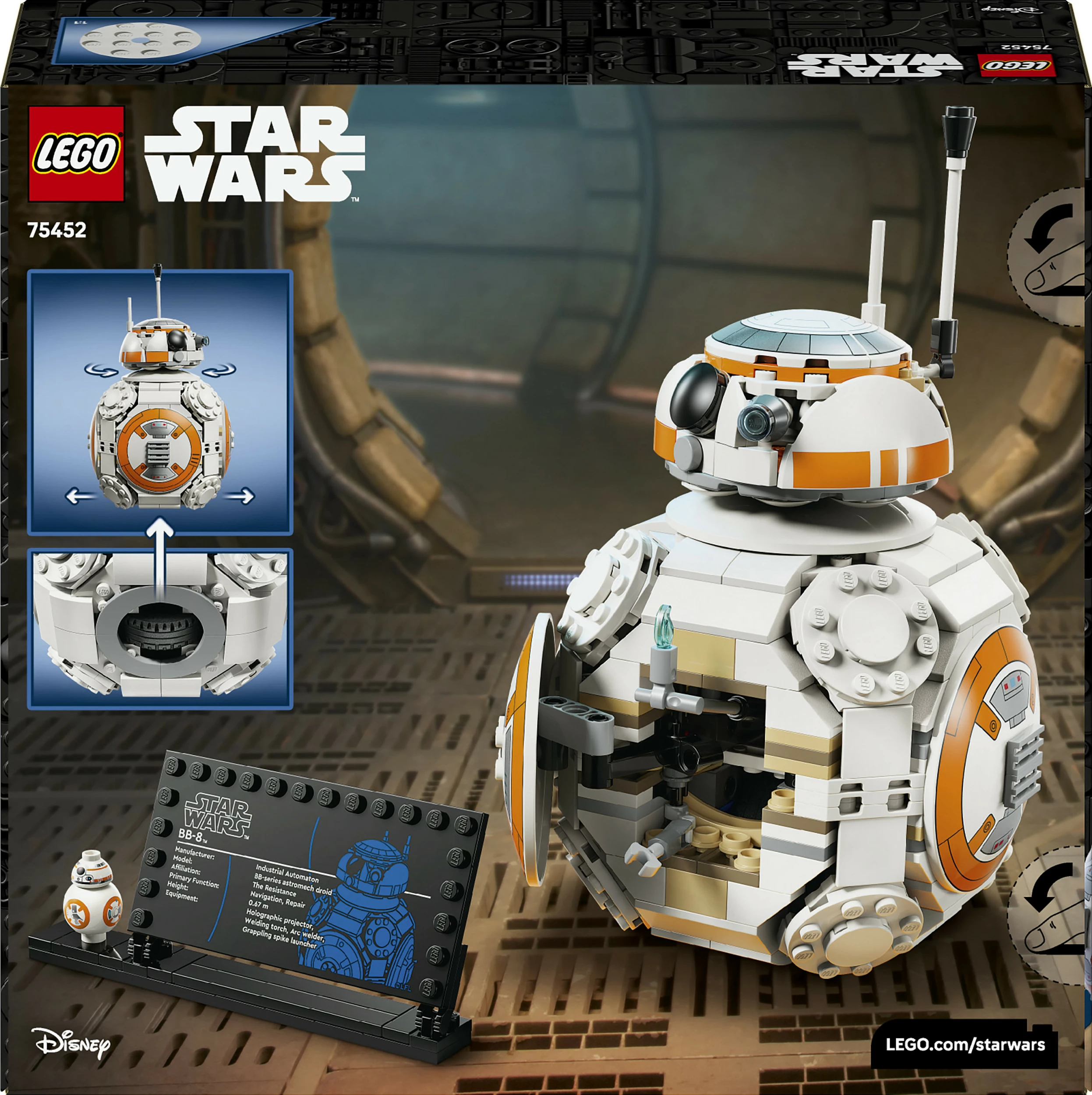 Set ndërtimi LEGO Star Wars BB-8 Astromech Droid 75452, 569 copa, 10+ vjeç, multikolor
