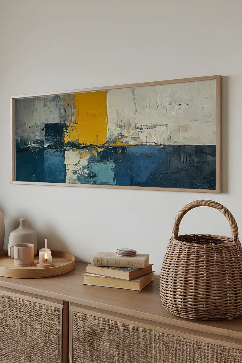 Pikturë dekorative me kornizë, Wallity, Artsmdfyty14-3370, shumëngjyrëshe, 33x70cm