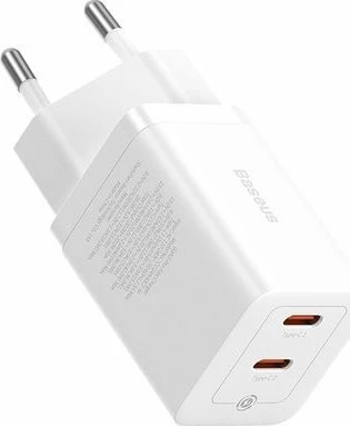 Karikues Baseus GaN5 CCGP180102 40W 2x USB-C 3A, bardhë