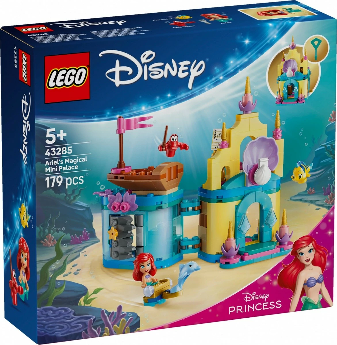 Set LEGO Disney Princess 43285 pallat mini magjik i Ariel, 179 pjesë, 5+