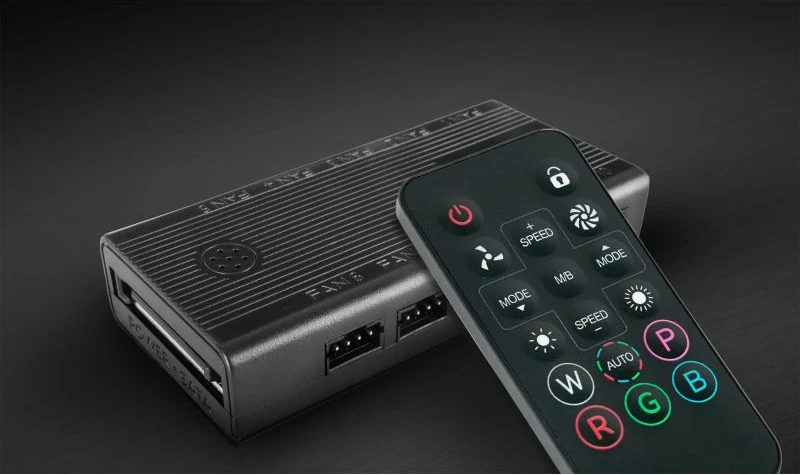 Ventilatorë kompjuteri TACENS Mars MF-SI4KIT 120 ARGB x4 me hub dhe telekomandë, të zinj