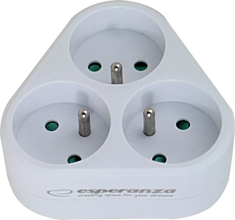 Shpërndarës elektrik Esperanza ELK303W, 3 dalje, i bardhë