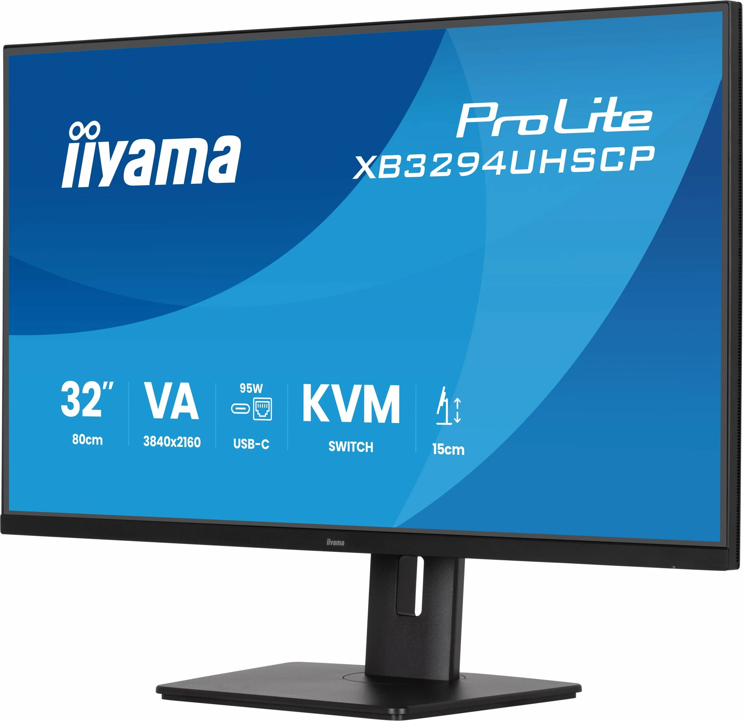 Monitor iiyama ProLite XB3294UHSCP-B1 31.5\" 4K UHD VA 60Hz USB-C 95W KVM, i zi