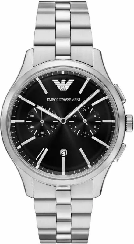 Orë dore meshkuj Emporio Armani Dario AR11691, e zezë/argjendtë, me kuti