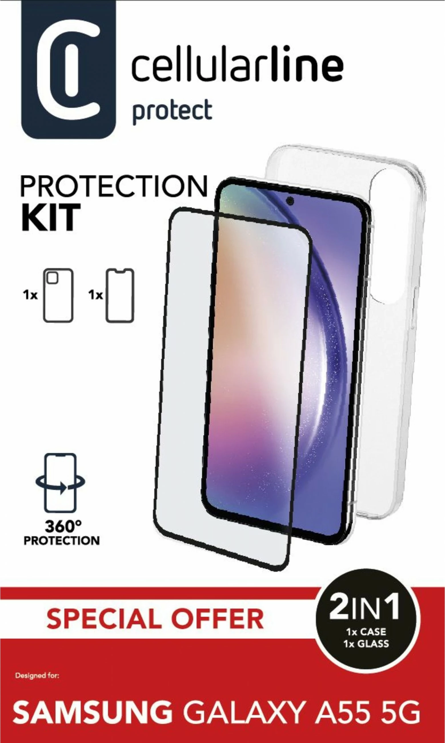 Mbështjellës Cellular Line për Samsung Galaxy A55 5G, transparent