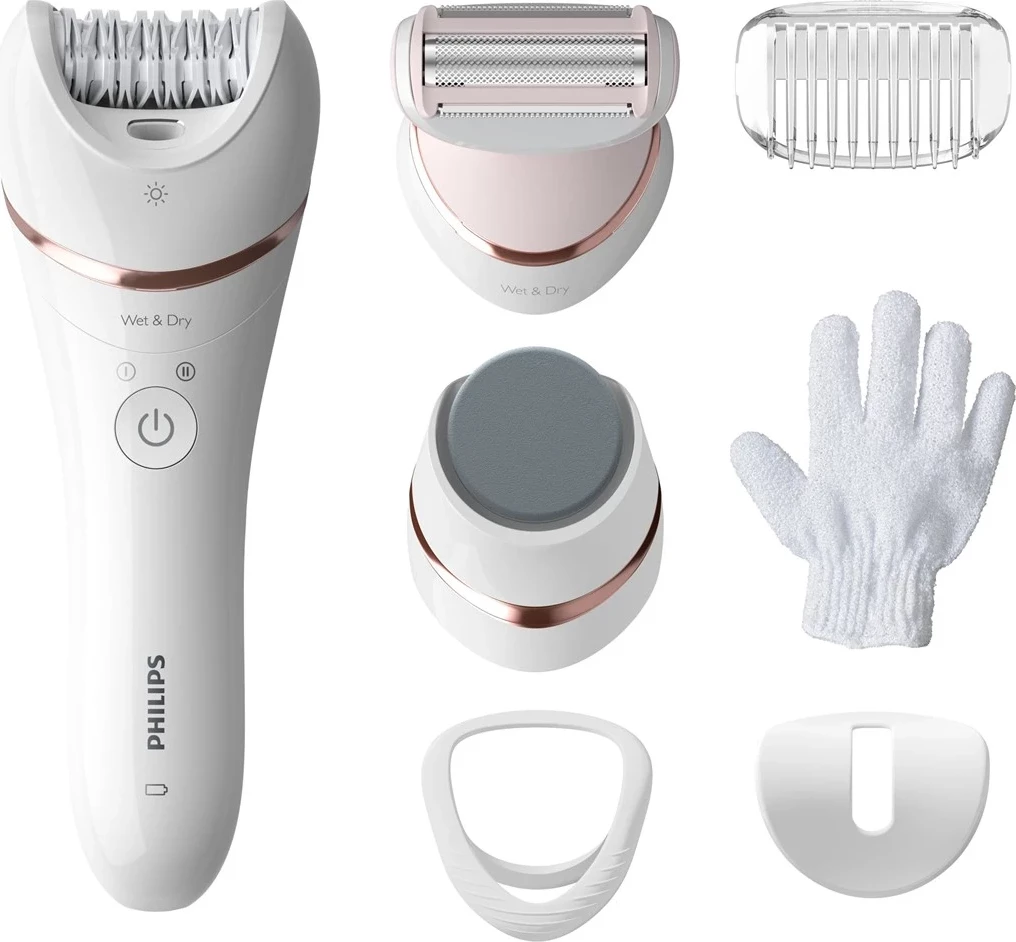 Epilator i lagësht dhe i thatë për këmbë, trup dhe këmbë, Philips BRE 730/10 