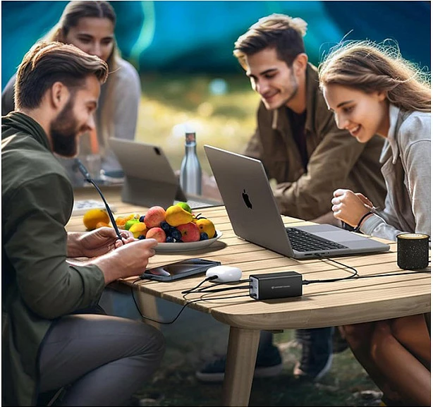 Karikues USB Conceptronic 6-Port 200W GaN PD 3.1, 4x USB-C 2x USB-A, me kabllo USB-C në USB-C, i zi