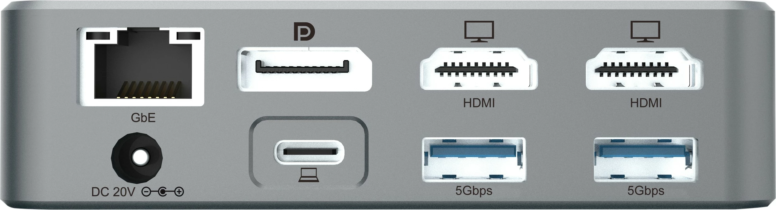 Docking station Conceptronic 15-1 USB-C, 2x HDMI, 2x USB-C, 4x USB-A, 80W, argjend