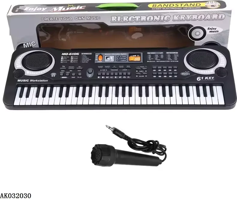 Piano elektrike me mikrofon, Hutini 10392, e zezë