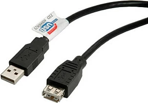 Kabllo USB ROLINE Type A-A, 0.8 m, USB 2.0, mashkull/femër, e zezë