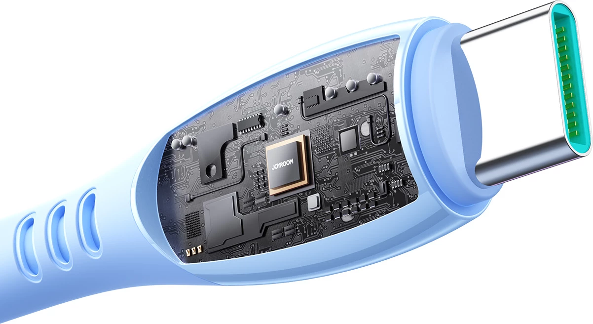 Kabllo USB-A - USB-C Joyroom S-A59 Vibrant Series 1.2 m 3A USB 2.0 Hi-Speed, blu, paketim kuti