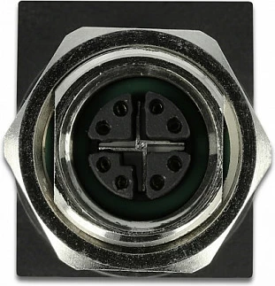 Adapter Ethernet industrial DeLOCK 66316, M12 F në RJ45 F, Cat6a, i zi