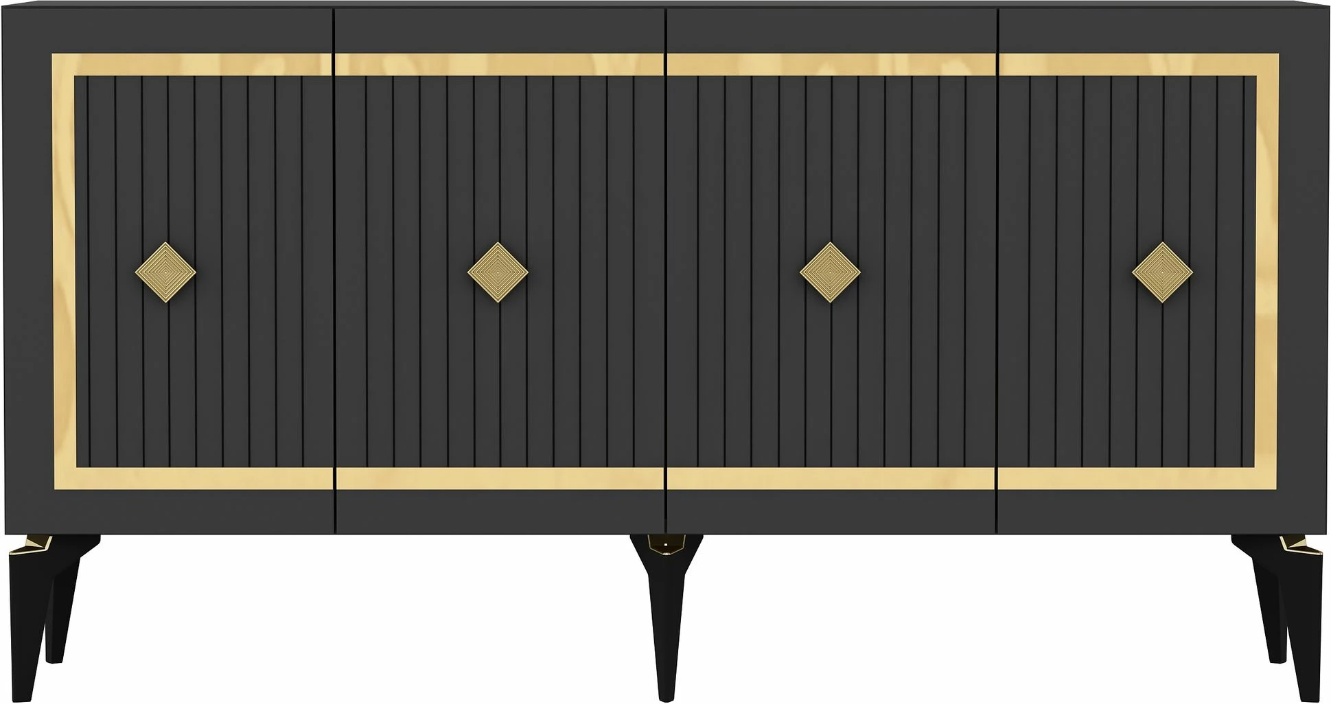 Konsolë Skye Decor, ngjyrë antracit dhe ari, Nova