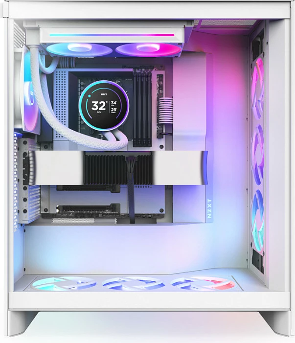 Ftohës uji AIO NZXT Kraken Elite V2 240 RGB, LCD Display, 2x120mm, i bardhë
