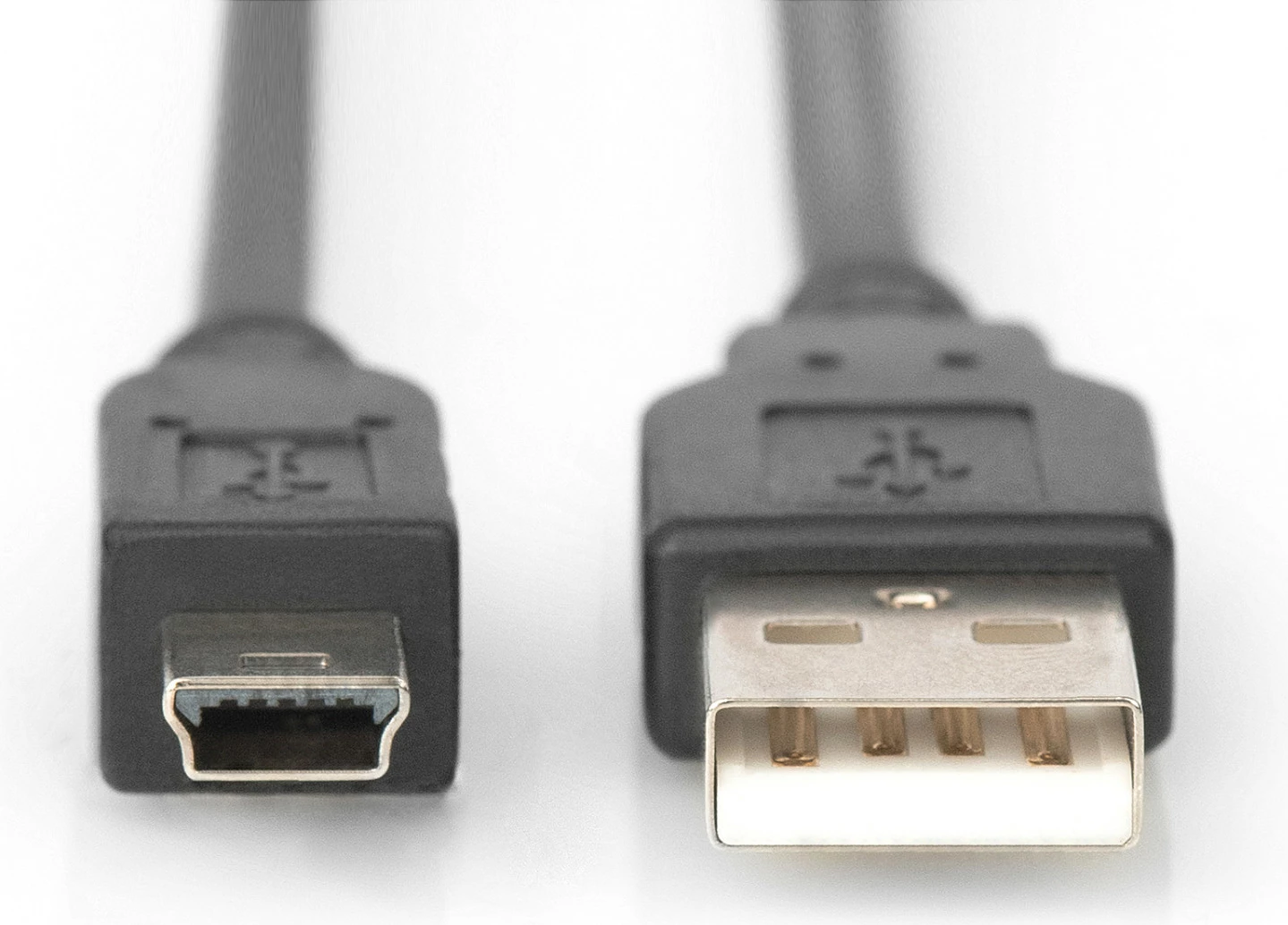 Kabëll lidhës USB 2.0 Digitus, 1.8 m, USB A, Mini-USB B, Mashkull/Mashkull, E zezë