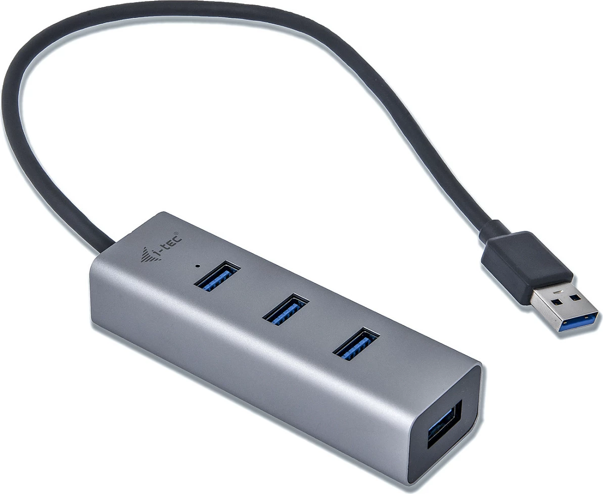 USB HUB i-tec Metal 4 porta, USB 3.0, 5000 Mbit/s, gri