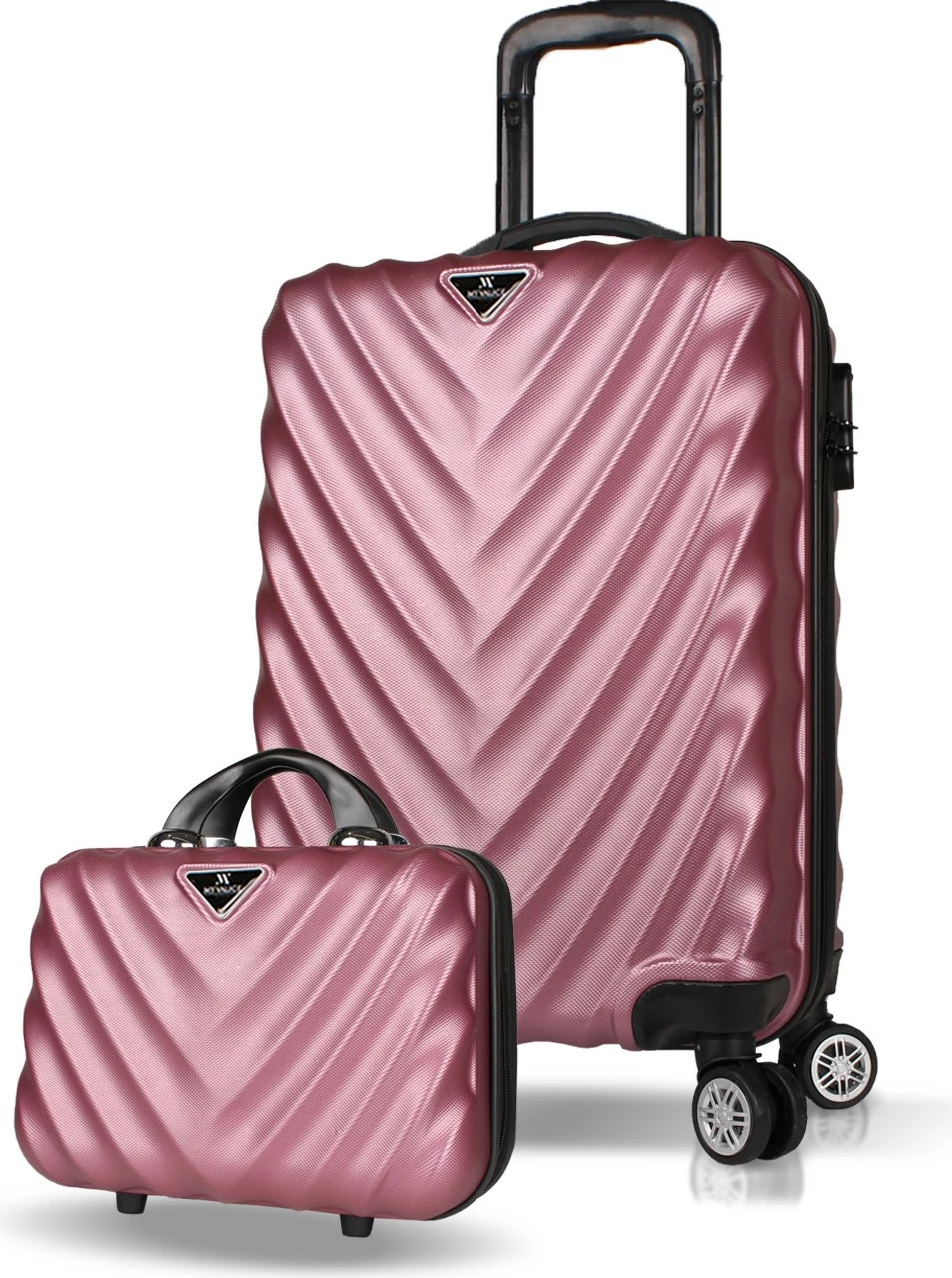 Set valixhesh (2 copë), ngjyrë rozë e artë, Zoozie Bags, 7323