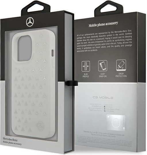 Mbështjellës Mercedes MEHCP13XESPWH për iPhone 13 Pro Max 6.7", Stars Pattern, Bardhë