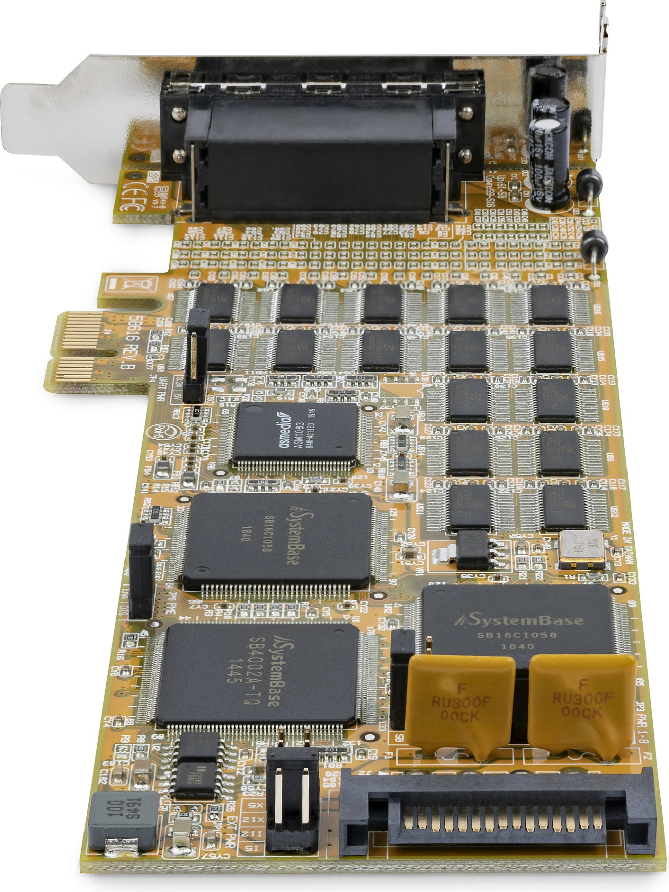 Kartelë seriale PCIe StarTech 16-Port RS232 low-profile, me kabllo DB9, e verdhë