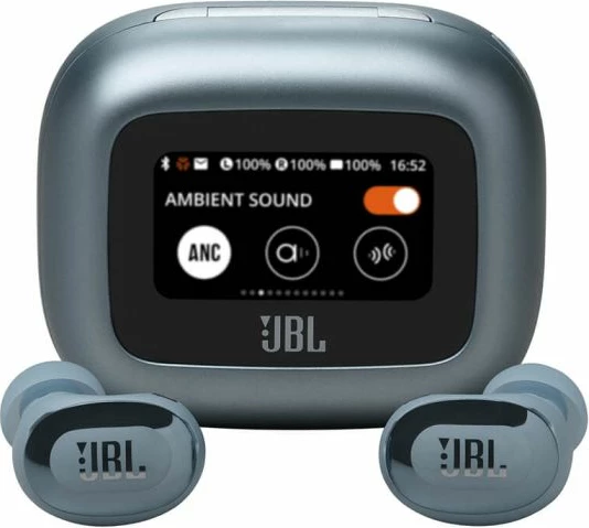 Kufje JBL Live Buds 3, wireless, ANC, Smart Charging Case me touchscreen 1.45\", Bluetooth 5.3, blu
