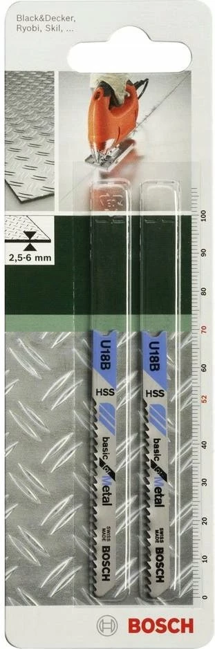 Teh sharrë jigsaw Bosch U 18 B HSS, 70 mm / 52 mm, 13 TPI, 2 copë