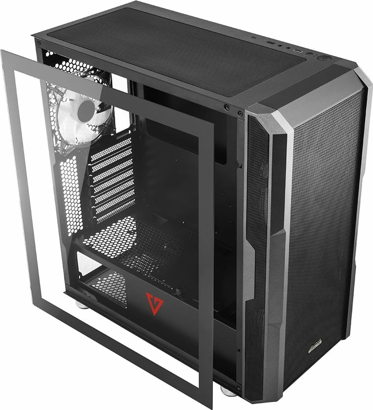Kasë Modecom Volcano Amirani ARGB (AT-AMIRANI-PG-10-000000-0002), Midi Tower ATX, USB-C, pa PSU, e zezë
