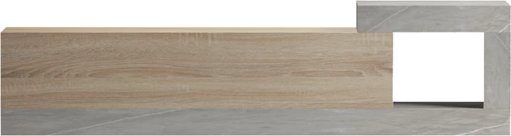 Mbajtëse muri për TV Flato, pamje sonoma-gri bezhë mermeri, 150x29.5x38.5cm