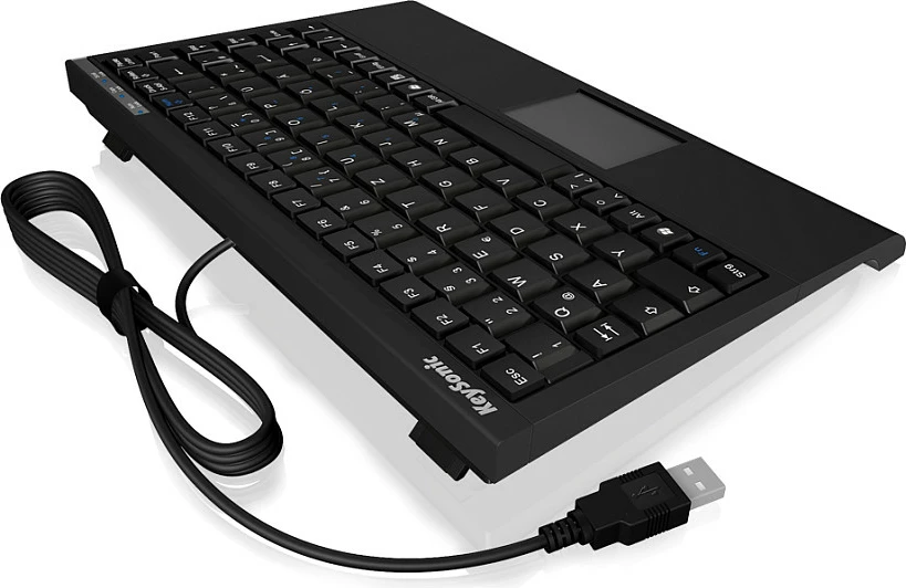 Tastierë mini KeySonic ACK-595C+, USB, QWERTZ, e zezë