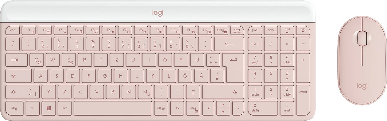 Tastierë me maus wireless Logitech MK470 Slim Combo, QWERTZ, rozë