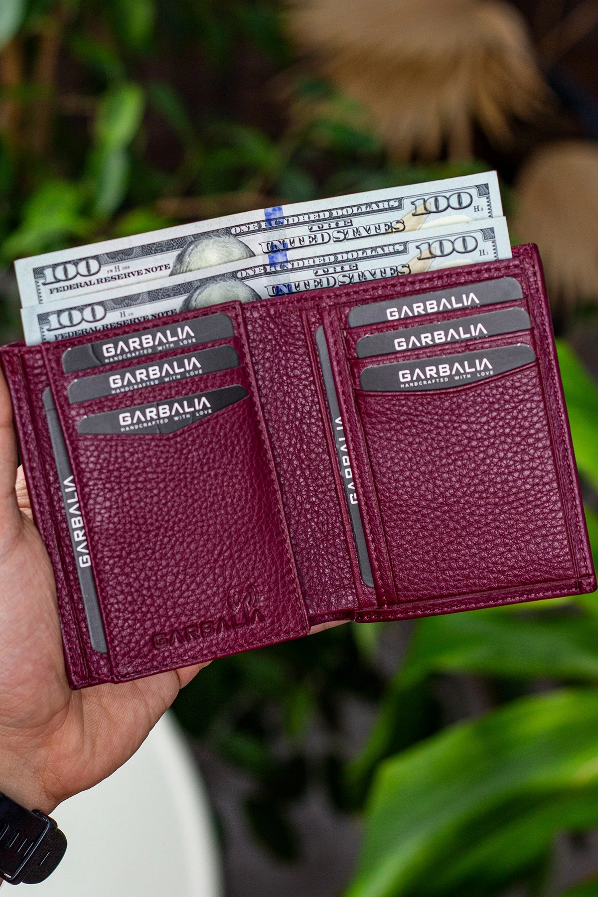 Portofol për burra, ngjyrë e kuqe claret, Zoozie Bags, Rilton