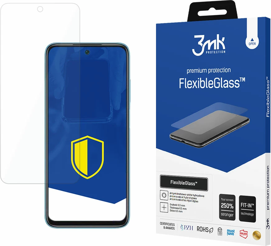 Mbrojtës ekrani hibrid 3mk Protection FlexibleGlass, për Xiaomi Redmi 10 2022, MPN 3mk Glass(2308), 7H, përforcim 250%, shtresë antibakteriale, Fit-In, 1 copë