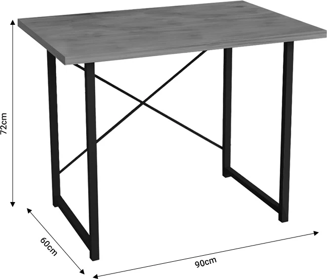 Tavolinë studimi Ustando, 90x60x72 cm, melaminë/antracit