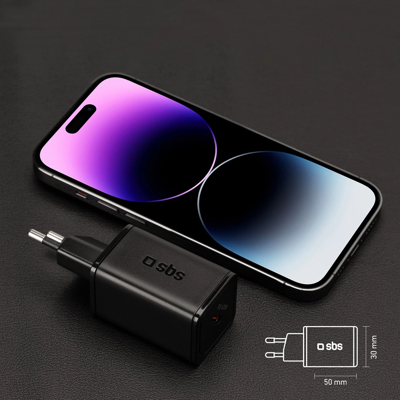 Karikues muri SBS TETRGAN1C45W, 45W, GaN, USB-C, Power Delivery, i zi