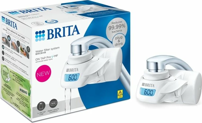 Filtru uji për rubinet BRITA ON TAP Pro V-MF (CU CE2), i bardhë