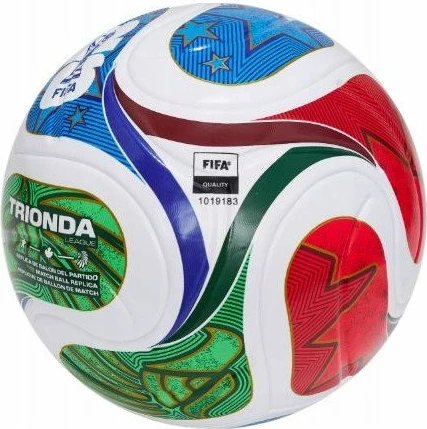 Top futbolli Adidas Trionda League Box World Cup JD8045, madhësia 4, i salduar termikisht, fshikëz butili, shumëngjyrësh, me kuti