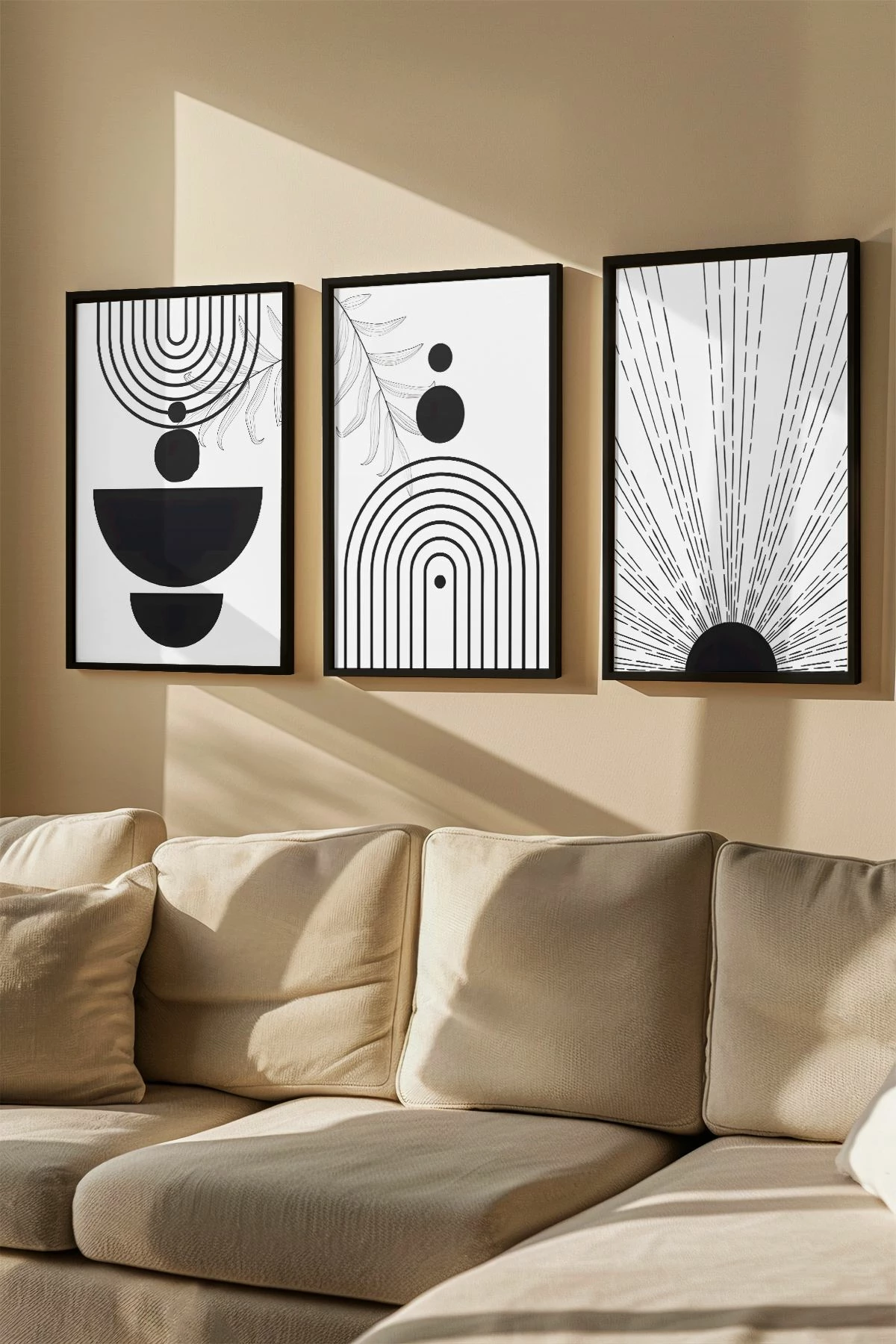 Pikturë dekorative me kornizë (3 copë), Wallity, Artvmodel15-Sıyah