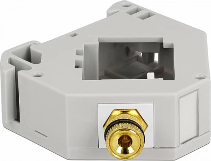 Adapter DIN rail DeLOCK Keystone binding post në binding post, gri/bardhë