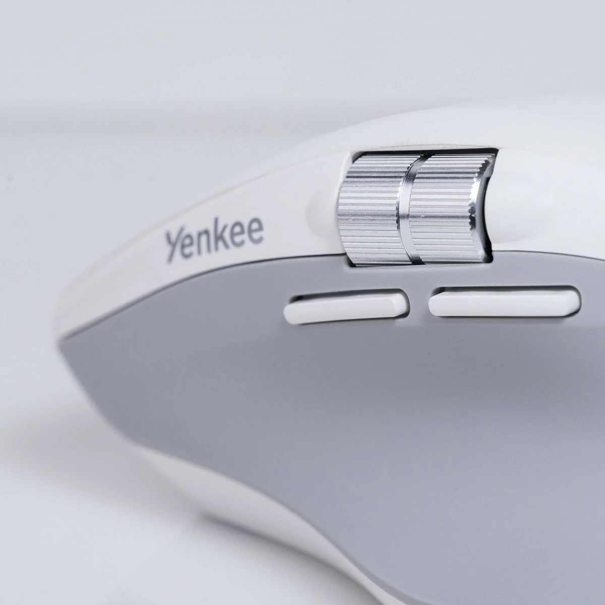 Maus wireless YENKEE YMS 2095WH SPIN, 4800 DPI, Bluetooth + 2.4GHz, bateri e rikarikueshme, 7 butona, kabllo karikimi USB-C, e bardhë
