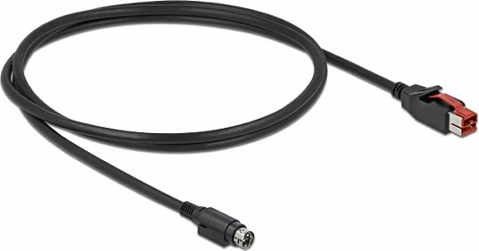 Kabllo DeLOCK PoweredUSB në Mini-DIN 3-pin, 24 V, 3 m, e zezë