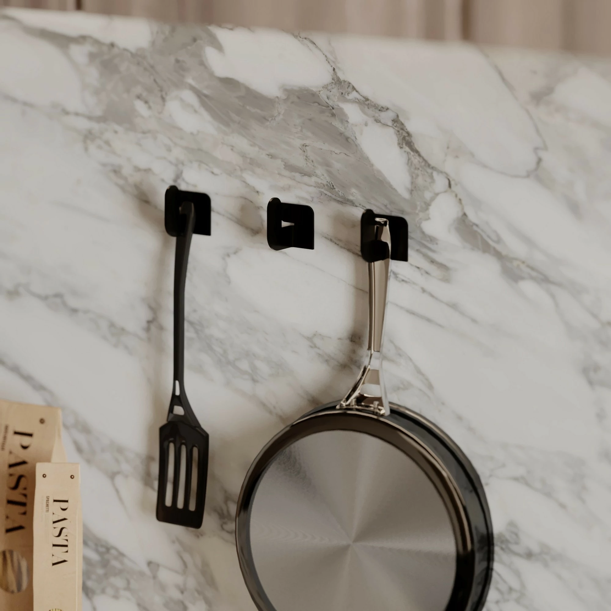 Varëse muri Wallity Luxa, metalike, ngjyrë e zezë, set prej 3 copash