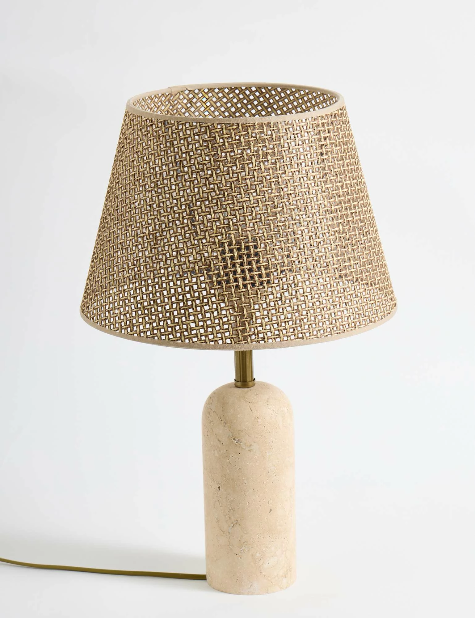 Llambë tavoline Opviq, trup travertini, kapak hasiri