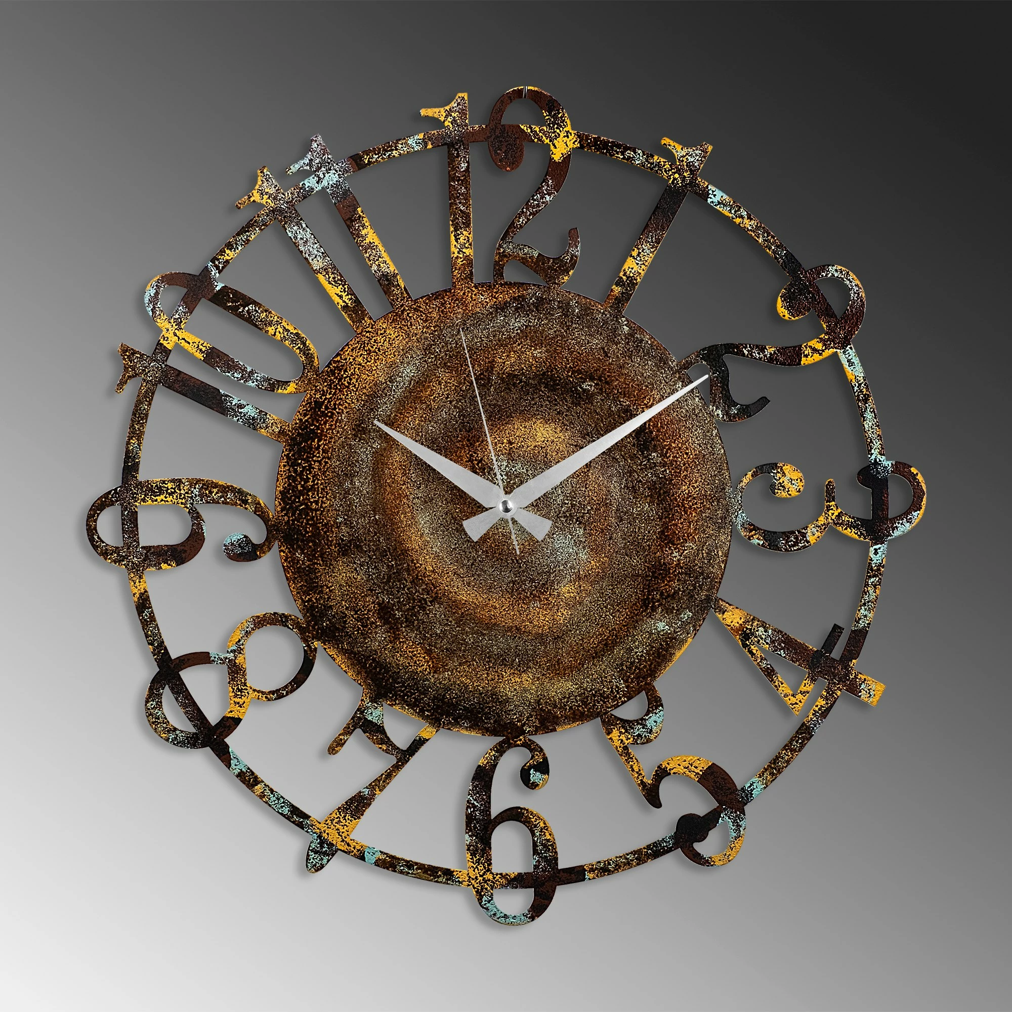 Orë muri dekorative prej metali, Wallity, shumëngjyrëshe, 48cm