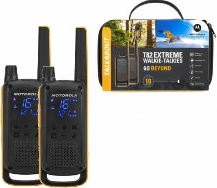 Walkie-talkie Motorola Talkabout TLKR T82 Extreme, 16 kanale, deri 10 km, i verdhë, set 2 copë