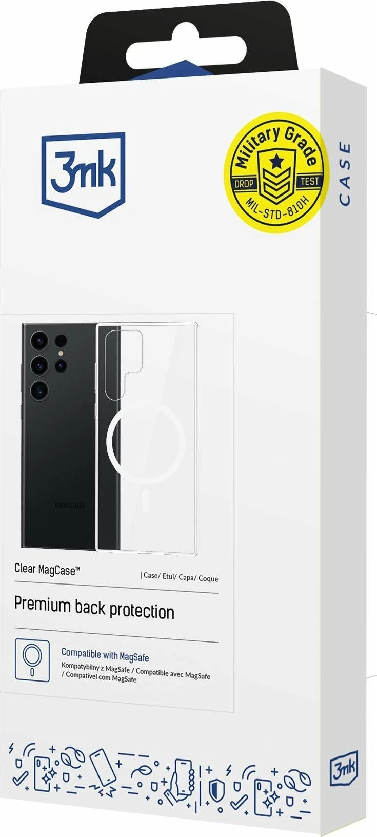 Mbështjellës 3MK Clear MagCase për Samsung Galaxy S25 Ultra, MagSafe kompatibil, TPU, transparent